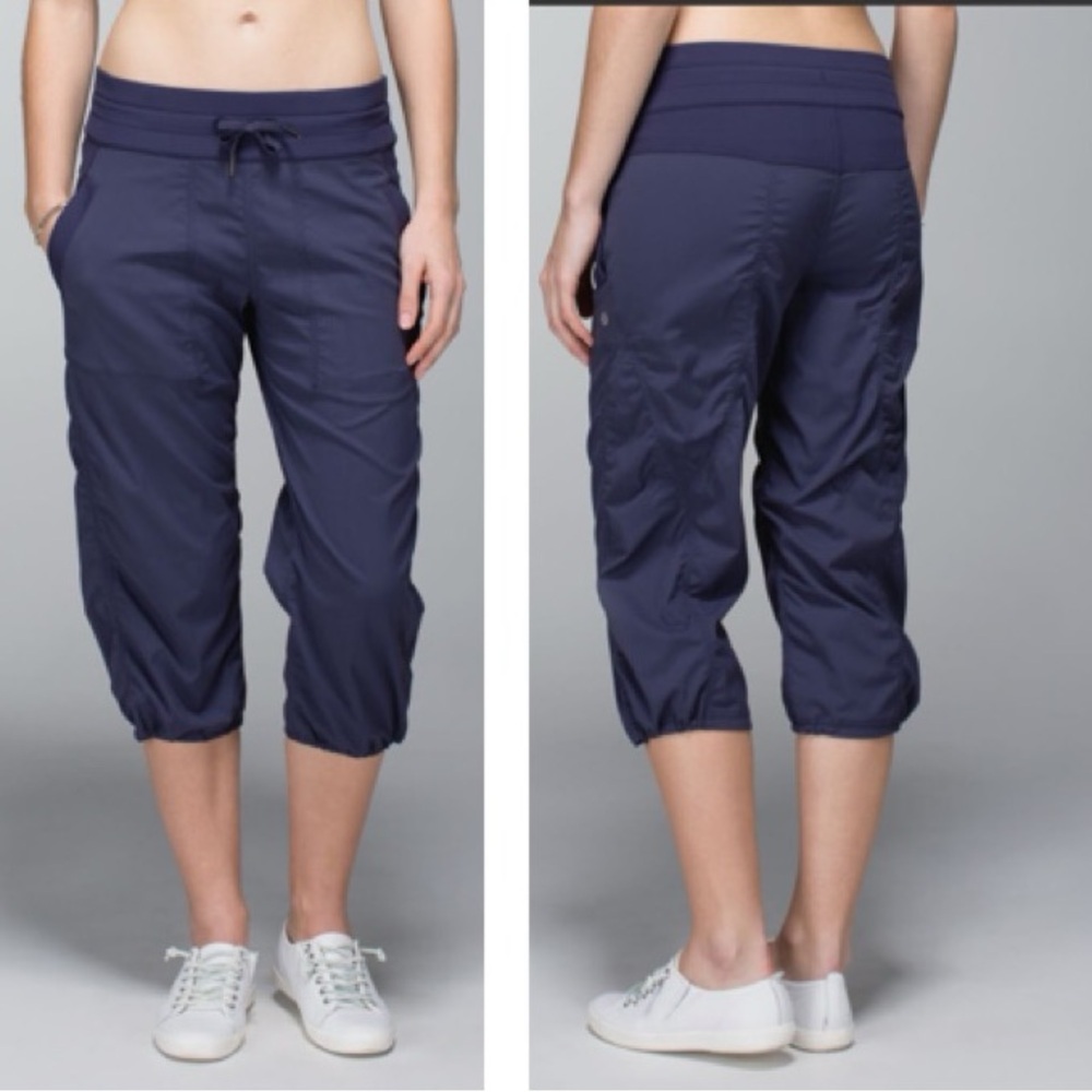 Lululemon Studio Crop Lightweight Pants Pockets Stretch Purple Cadet Blue Swift